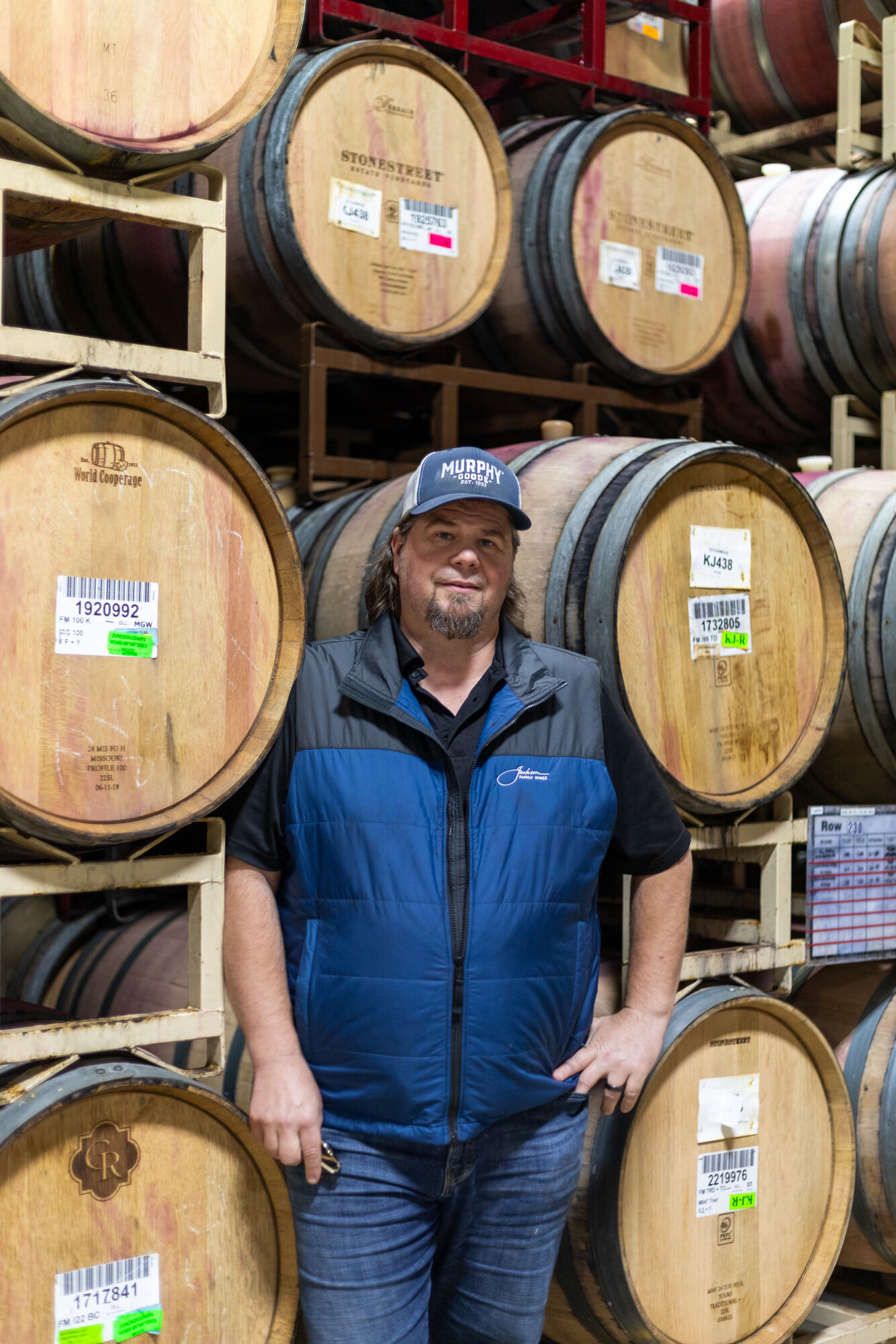 Murphy-Goode winemaker, Dave Ready Jr., tasting Pinot Noir